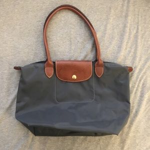 Grey Small/Medium Longchamp Le Pliage Tote